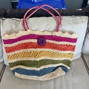 Mar y sol rattan beach bag